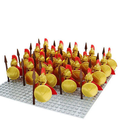 21Pcs The dwarf of the demon world Dann Iron Foot Knight vs Uruk Hai Army Solide Figrues With Shield Sword Spear Kid Blocks Toys