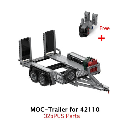 Customed Technical MOC Trailer Truck Container Offroad Trailer for Defender 42110 Building Blocks Model DIY Bricks Toy Gift
