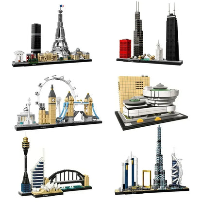 Architektura Paryż Dubaj Londyn Sydney Chicago Szanghaj Zestaw klocków Klasyczne miasto Model Zabawki dla dzieci Prezent