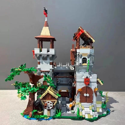 Klocki konstrukcyjne Twierdzy Rycerza Ducha Świętego Architektura MOC Model Zamku Średniowiecznego Puzzle Zabawki dla dorosłych Prezent świąteczny