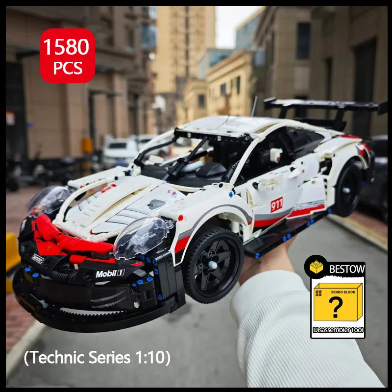 Mechanical Group Series 911 Sports Car Assembly Building Blocks Racing Car Model, a High-Difficulty Automotive Toy Gift for Boys - CADA BRICKS®