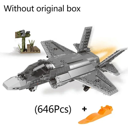 High Quality Military The A10 F35 Fighter Building Blocks DIY WW2 Plane Brick Toys Gifts For Children