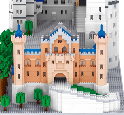 KNEW BUILT Huge New Swan Stone Castle Micro Mini Bricks for Adults Huge Assemble Architecture Toys Kits Diamond Build Blocks