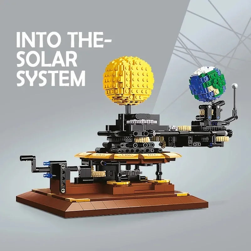 Technical MOC Universe Space Earth Moon Sun  Series 865PCS Idea Building Block Bricks Ornament Toys Birthday Gift for Kids