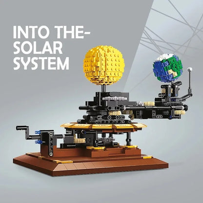 Technical MOC Universe Space Earth Moon Sun  Series 865PCS Idea Building Block Bricks Ornament Toys Birthday Gift for Kids
