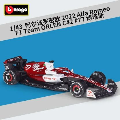 Skala 1:43 2022 Alfa Romeo F1 Team ORLEN C42 Techniczny samochód wyścigowy Klocki konstrukcyjne Model pojazdu Formuły 1 Klocki konstrukcyjne Zabawki na prezenty