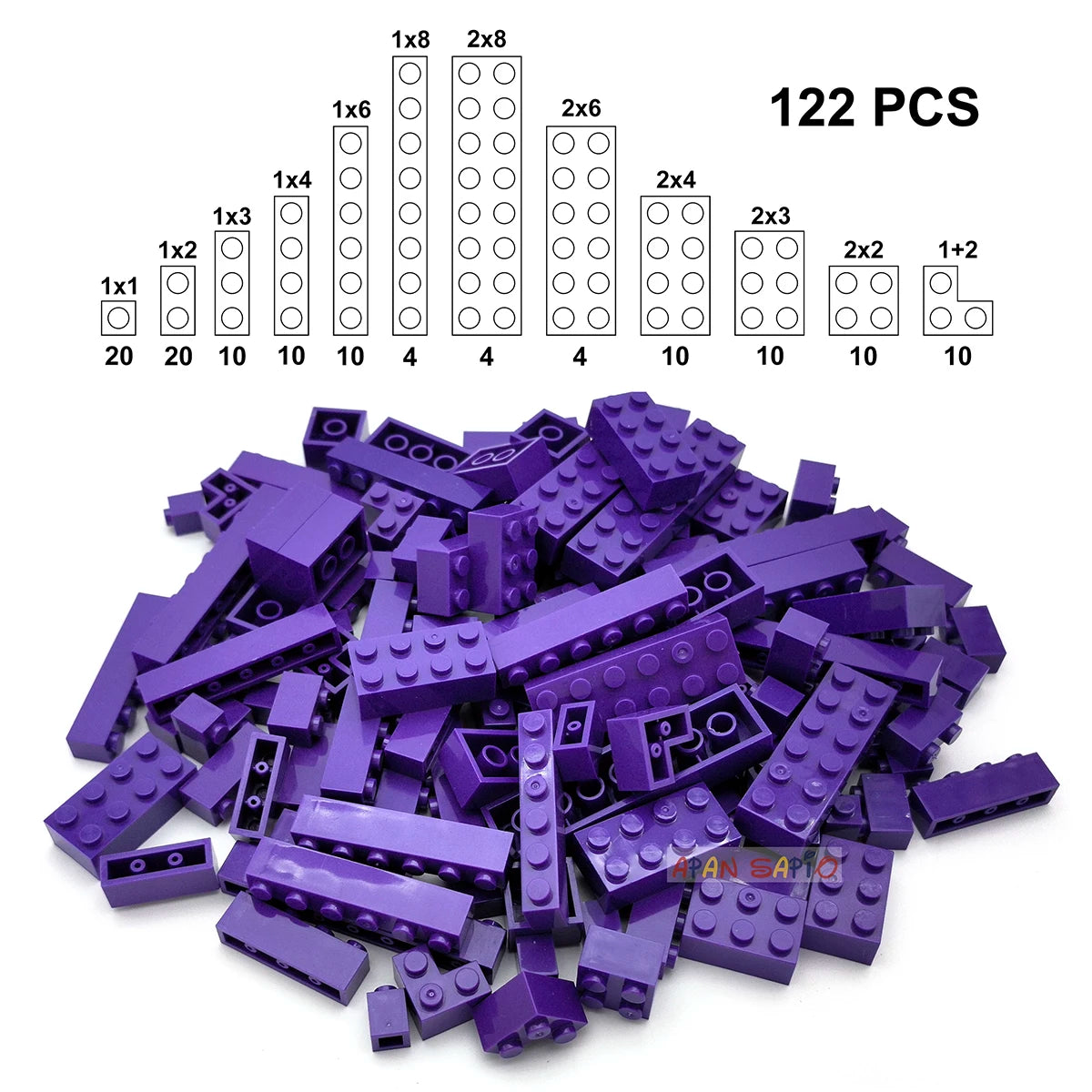 122pcs Thick Figures Bricks 12 Size DIY Building Blocks Educational Creative Size Compatible With 3001 Plastic Toys for Children - CADA BRICKS®