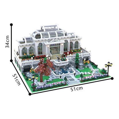 MOC Grand Botanic Palace Garden Building Blocks Fountain Square European Palace Garden Palace Bricks