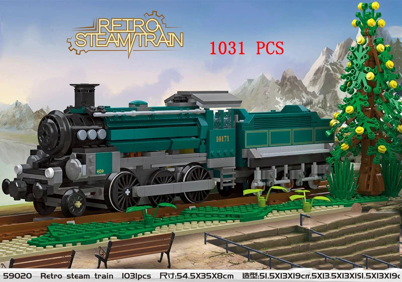 City Train Set Steam Bullet Vehicle Cargo Railway Station Model Building Blocks Brick Tracks Rail No Motor Kits Carriage Kid Toy - CADA BRICKS®