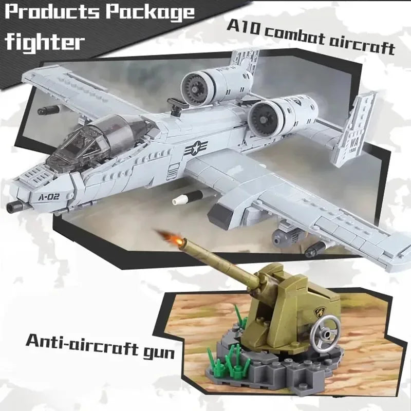 High Quality Military The A10 F35 Fighter Building Blocks DIY WW2 Plane Brick Toys Gifts For Children