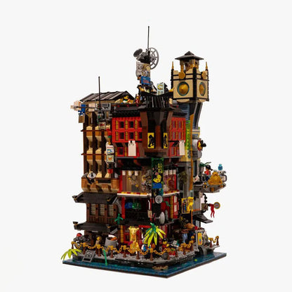 Moc Building Blocks City Retro Fantasy Architecture Model Moon Gate Tower Technology Module Building Blocks Toy DIY Set Assembly