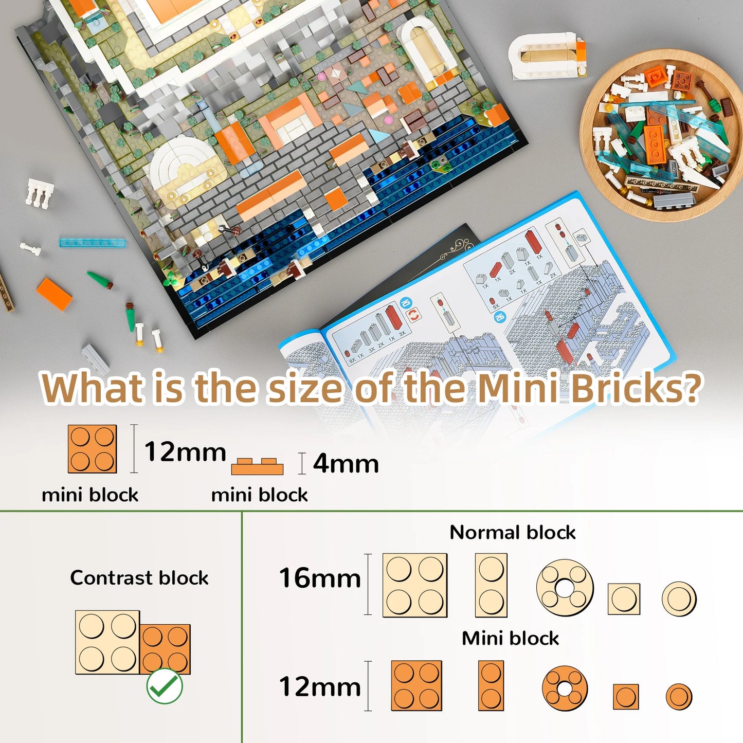 Architectural landmark Acropolis Castle building blocks toys, display models home decoration gifts, desktop decoration 1752PCS