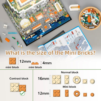 Architectural landmark Acropolis Castle building blocks toys, display models home decoration gifts, desktop decoration 1752PCS