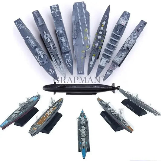 1/2000 Plastic Assemble Warship Cruiser Destroyer Submarine Model Kit WWII Yamato USS Model Ship Puzzle Military Toys For Boys