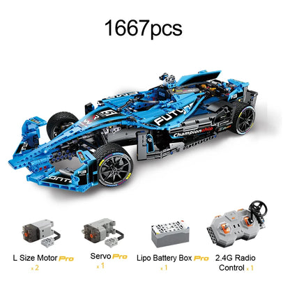 Cada 1667Pcs Remote Control Super Drift Racing Car Building Blocks City RC Extreme Sports Vehicle Bricks Toys For Kids