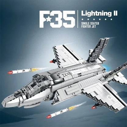Aircraft Series F22 Fighter Building Blocks Model Famous WWII Military Airplanes MOC Bricks Sets Boys Toys Gifts For Childrens - CADA BRICKS®