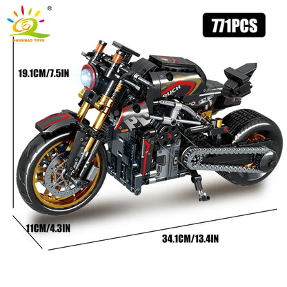 HUIQIBAO High-tech Classic Motorbike Building Model Blocks Moto City Racer Bricks Toy for Kids Boy Children Adult MOC Car Set - CADA BRICKS®