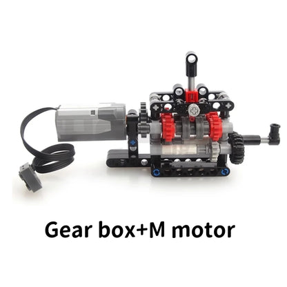 MOC High-tech 4 Speeds Gearbox Manual Transmission Kit DIY Technical Model M Motor 8883 Power Functions Building Blocks Bricks - CADA BRICKS®