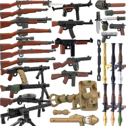 5/10 WW2 Soldier Weapons Building Block Two-color Printing Machine Rifle Submachine Sniper Guns Military Accessories Bricks C238 - CADA BRICKS®