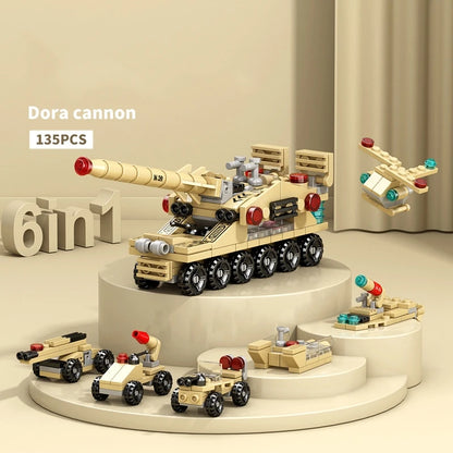 6IN1 Engineering Car Helicopter  Truck Tank City Building Blocks Police Bricks Fire Fighting Brick Set Toys for Children