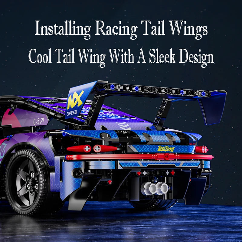 Zestaw klocków RSR Racing Car, 1700 elementów – model samochodu sportowego DIY, certyfikat CE, kompatybilny z Lego, prezent unisex dla dorosłych i nastolatków