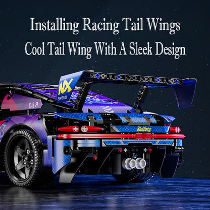 Zestaw klocków RSR Racing Car, 1700 elementów – model samochodu sportowego DIY, certyfikat CE, kompatybilny z Lego, prezent unisex dla dorosłych i nastolatków