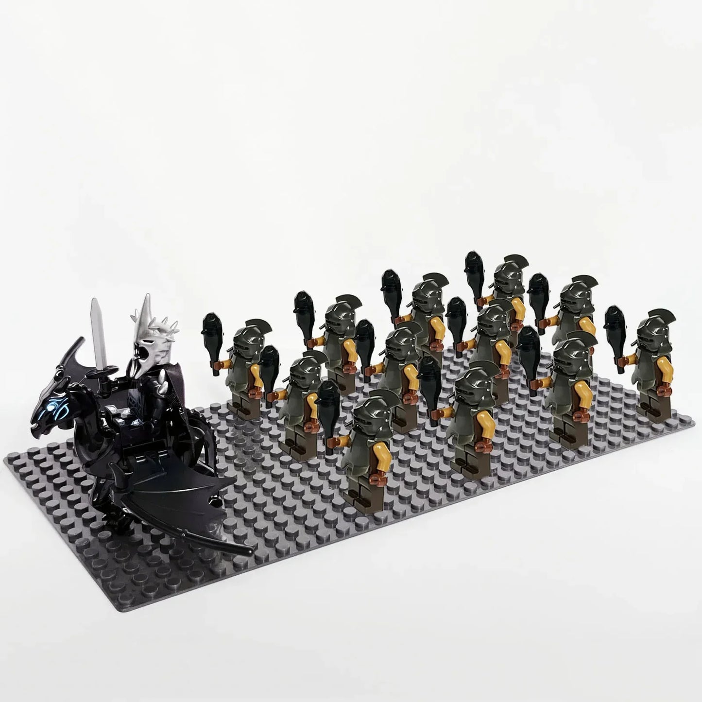 13pcs Castle Knight Rohan Azog Orcs Half-Beast Human Army Elf Guards Roman Solider Minifig Building Block Toys for Kids