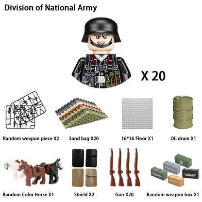 Military Building Blocks, Figures, Action Figures, Toys, Mini Dolls, Soldier Characters, Children's Toys, National Army Phalanx - CADA BRICKS®