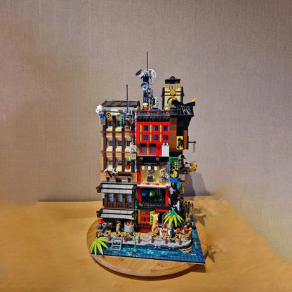 Moc Building Blocks City Retro Fantasy Architecture Model Moon Gate Tower Technology Module Building Blocks Toy DIY Set Assembly