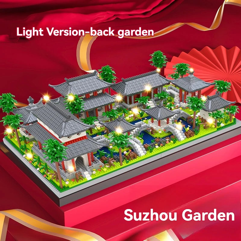 Mini Chinese Famous Architecture Micro Diamond Block China Classic Suzhou Garden 3in1 Building Brick Toy Model For Gift