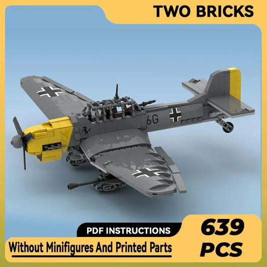 Technical Moc Bricks Military Model Ju 87 Stuka Fighter Jet Modular Building Blocks Gifts Toys For Children DIY Sets Assembling