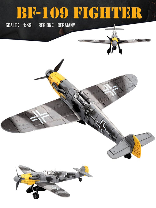 ViiKONDO Aircraft Toy Model Building Kit 1/49 WWII German BF109 Fighter Warplane DIY Assembly Fun Kid Airplane Gift Office Decor