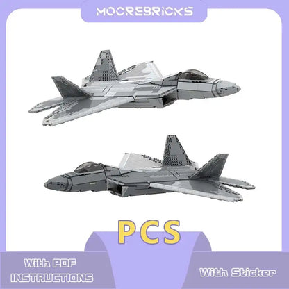 Military Warplane A F-22 Raptor Model Set Air Force Multi-purpose Fighter Building Blocks Creative Expert Toys Kids Collect Gift