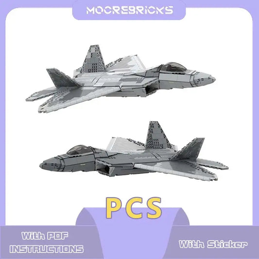 Military Warplane A F-22 Raptor Model Set Air Force Multi-purpose Fighter Building Blocks Creative Expert Toys Kids Collect Gift