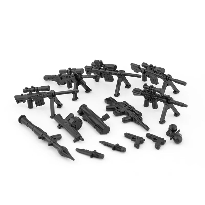 Military Weapons Guns Mortar Special Forces Police SWAT Gangster Jeeps Off-Road Armored Vehicle Model Soldier Building Block Toy