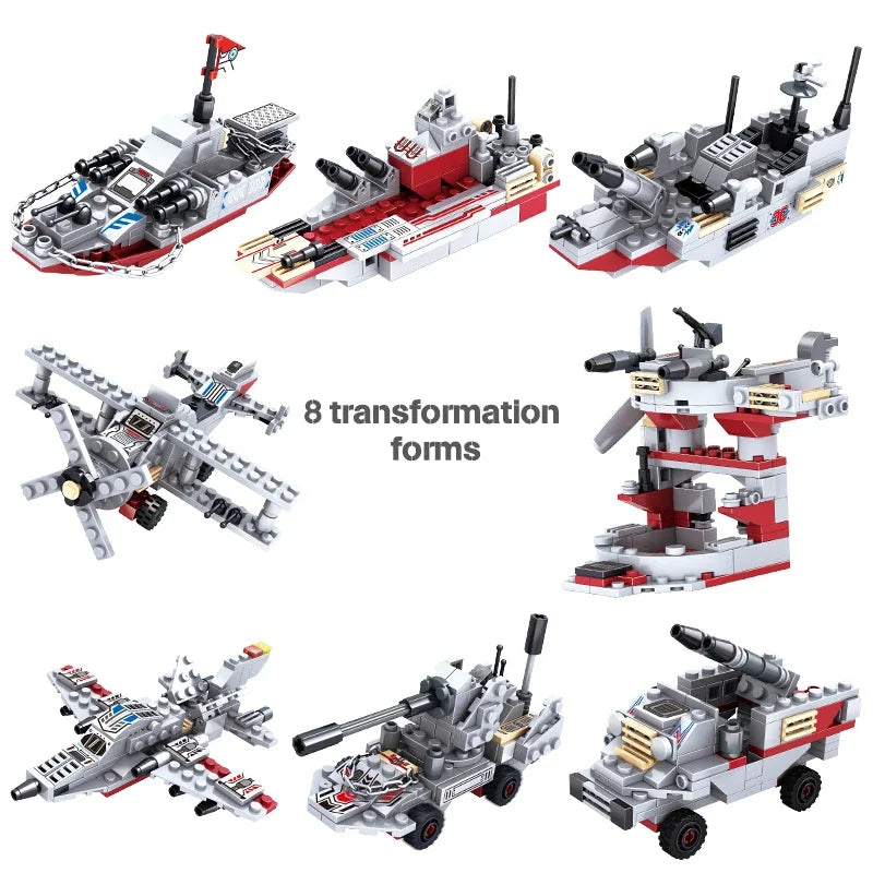 Navy War Chariot Ship Army Boat Plane Model Warships Building Blocks Compatible With Lego Construction Set for Boys Bricks Toys - CADA BRICKS®