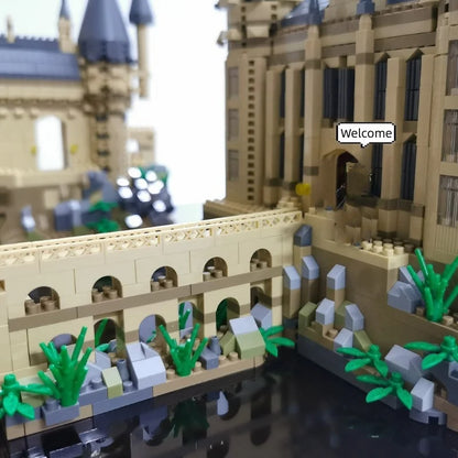 Mikro klocki Miasto Kreatywny średniowieczny magiczny zamek Seria Szkoła Architektura Pałac Model Klocki Prezenty Zabawki do montażu dla dzieci