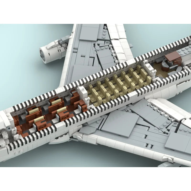 Jet plane Moc Building Block British Airways Airbus A380 Technology Modular Bricks Model  Gifts Christmas Toys DIY Sets Assembly