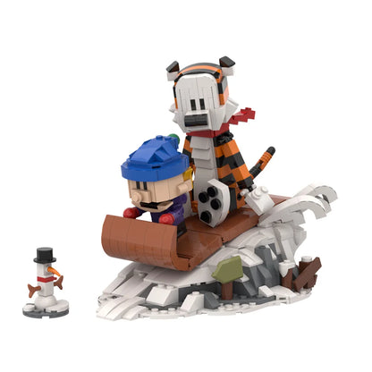 Gobricks MOC shooting Game Calvined and Hobbes Tiger Model Building Blocks Classic Anime Action Figures Bricks Toy Children Gift - CADA BRICKS®