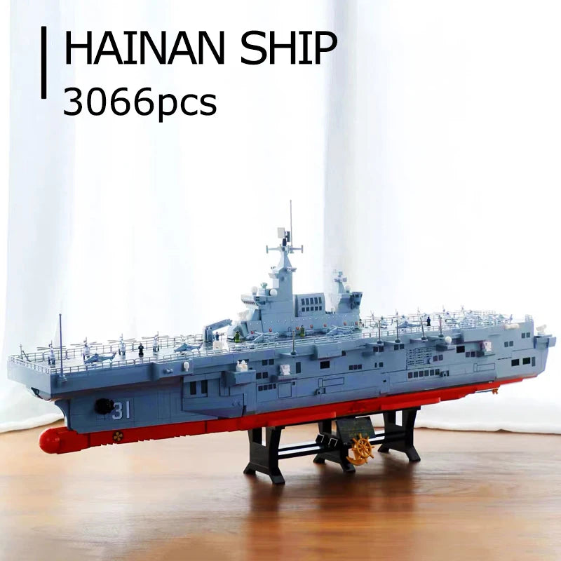 SEMBO Shandong Aircrafted Carrier Modular Building Blocks Military Navy Battleship Model Bricks WW2 Soldiers Toys For Kid Gift - CADA BRICKS®