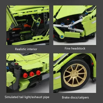 TOYLINX 1280Pcs Technical Building Blocks Racing Car Model Remote Control Electric RC Car Version Optional Construction Toys