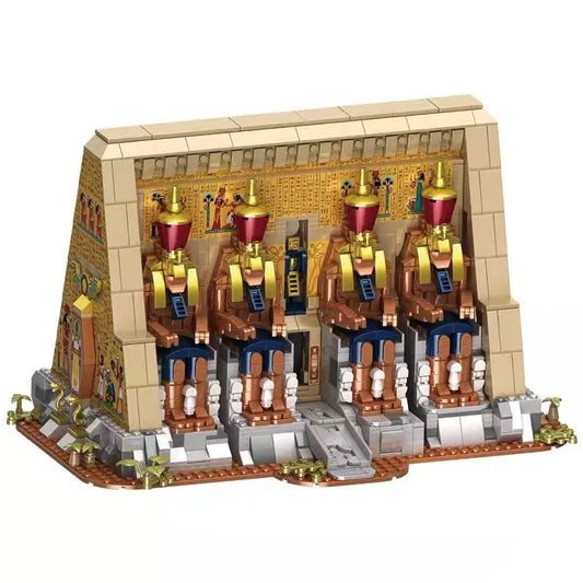 MOC 2025 New Egyptian Pharaonic Pyramid Building Blocks Ancient Desert Temple Architecture Mummy Brick Puzzle Toys Children Gift