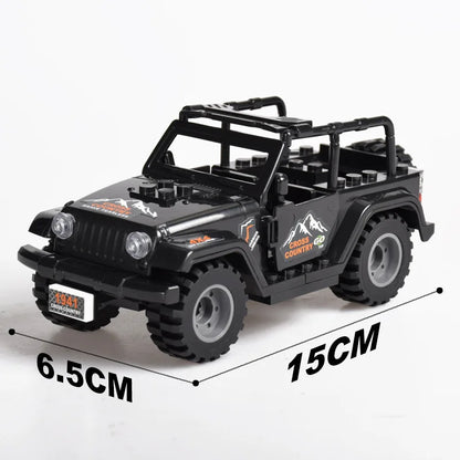 Military Weapons Guns Mortar Special Forces Police SWAT Gangster Jeeps Off-Road Armored Vehicle Model Soldier Building Block Toy