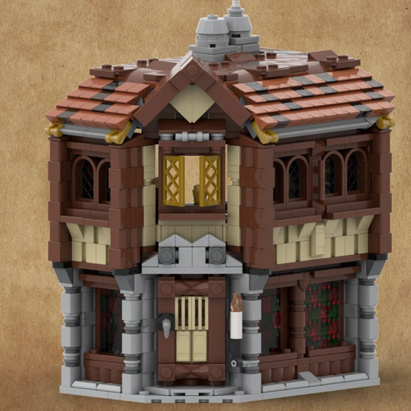 Spot Small Particle MOC-162199 Medieval Tavern Architecture Series Puzzle DIY Creative Toy Ornament Gift