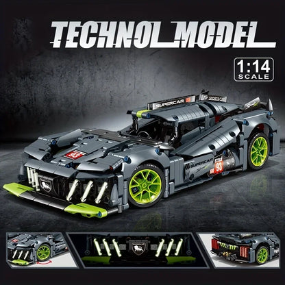 Techniczne superszybkie zielone Lamborghini, modele samochodów sportowych, klocki konstrukcyjne, słynne pojazdy, zabawki dla dzieci na prezent dla dorosłych