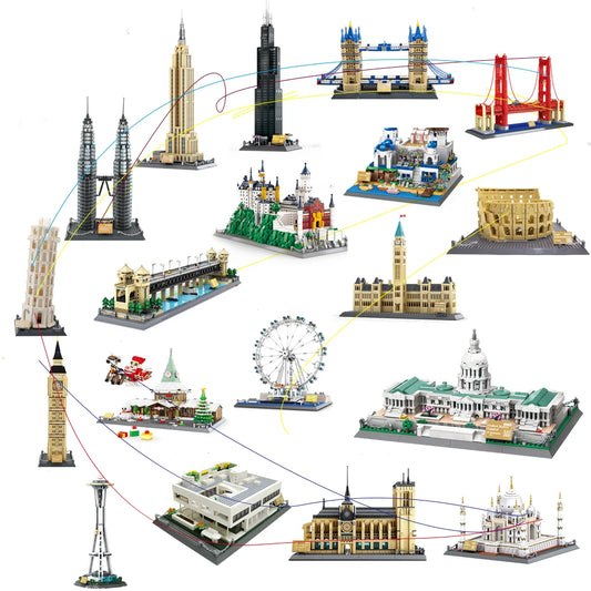 MOC World Famous Architecture Edifice Opera House Building Blocks Villa Savoye Bridge Tower Toy Children Birthday Christmas Gift - CADA BRICKS®