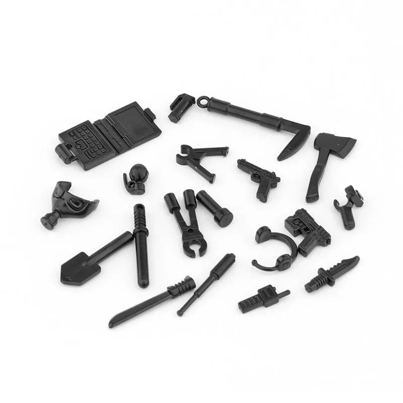 Military Weapons Guns Mortar Special Forces Police SWAT Gangster Jeeps Off-Road Armored Vehicle Model Soldier Building Block Toy