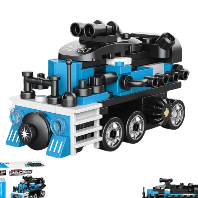 DIY Samochód wyścigowy Autobus Pojazd inżynieryjny Karetka Model z napędem pull-back Klocki Klocki Zabawki dla dzieci Chłopcy Kompatybilne z Lego