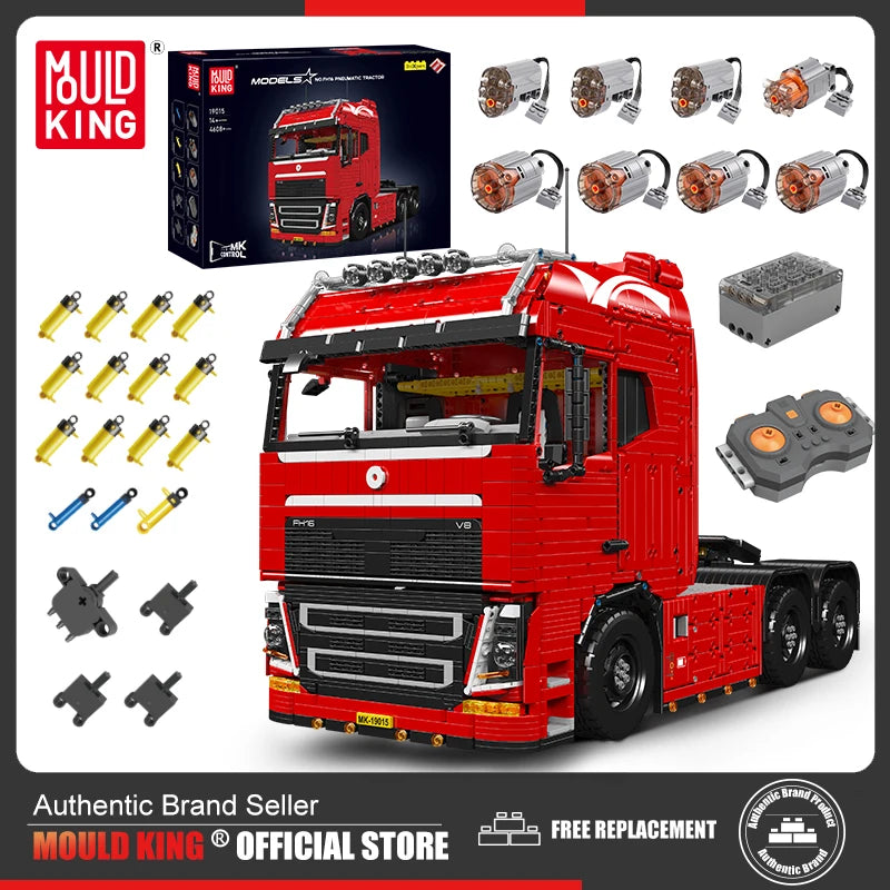 Mould King 19015 19015T Technical Car Building Block Remote Control Tractor Truck Model Assembly Brick Toys Kids Christmas Gift