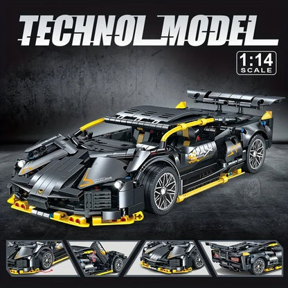 Techniczne superszybkie zielone Lamborghini, modele samochodów sportowych, klocki konstrukcyjne, słynne pojazdy, zabawki dla dzieci na prezent dla dorosłych